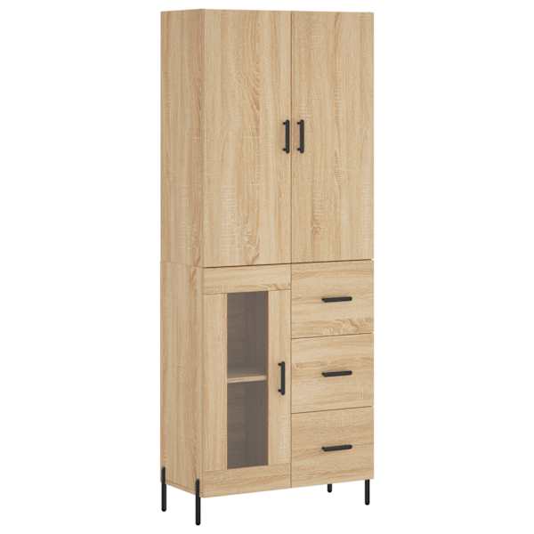 Kõrge kapp, Sonoma tamm, 69,5 × 34 × 180 cm, tehispuit