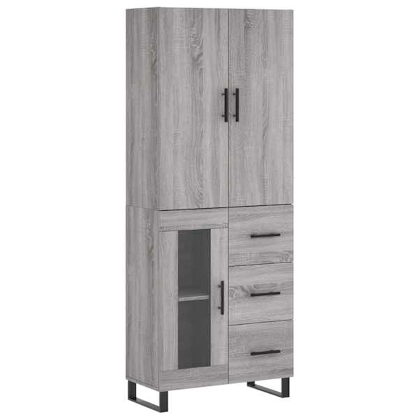 Kõrge kapp, hall Sonoma tamm, 69,5 × 34 × 180 cm, tehispuit