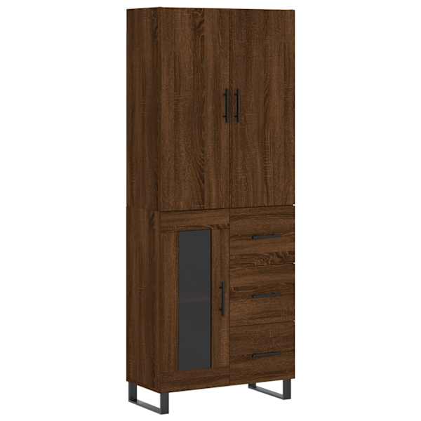 Kõrge kapp, pruun tamm, 69,5 × 34 × 180 cm, tehispuit