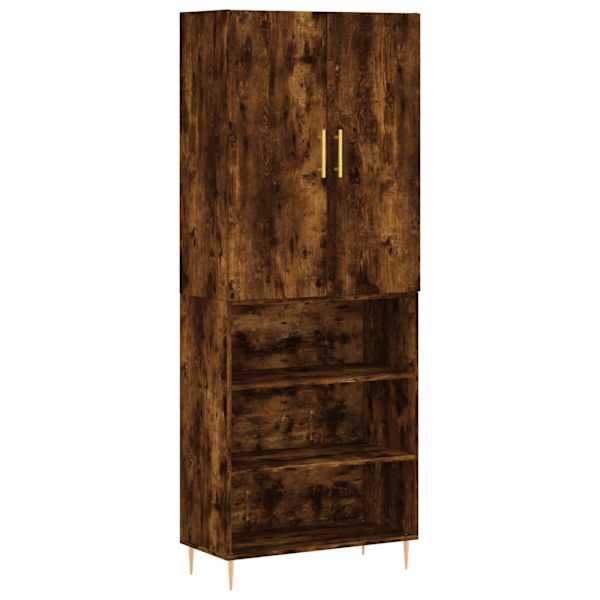 Kõrge kapp, suitsutatud tamm, 69,5 × 34 × 180 cm, tehispuit