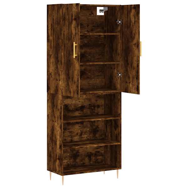 Kõrge kapp, suitsutatud tamm, 69,5 × 34 × 180 cm, tehispuit