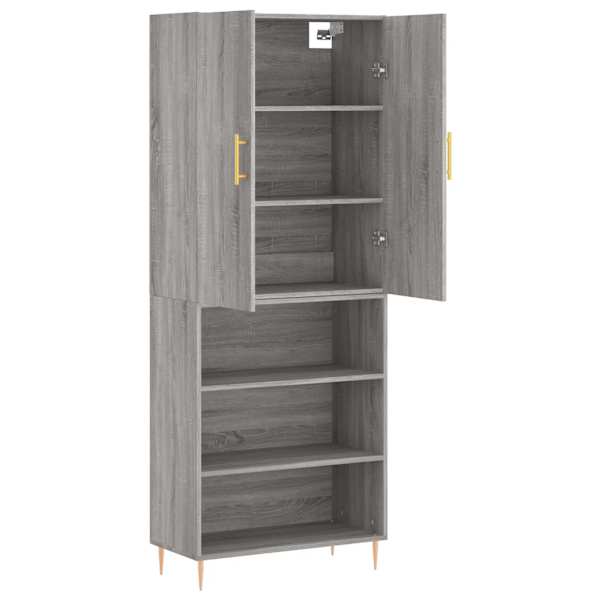 Kõrge kapp, hall Sonoma tamm, 69,5 × 34 × 180 cm, tehispuit