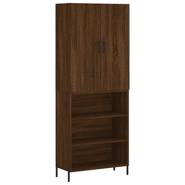 Kõrge kapp, pruun tamm, 69,5 × 34 × 180 cm, tehispuit