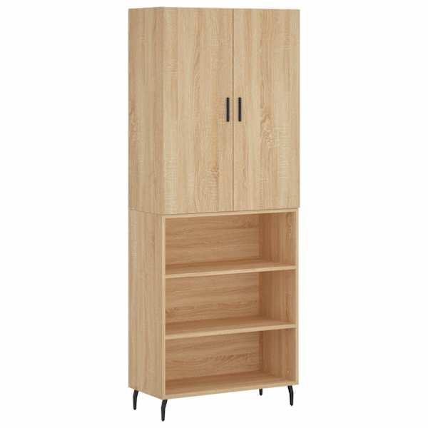 Kõrge kapp, Sonoma tamm, 69,5 × 34 × 180 cm, tehispuit