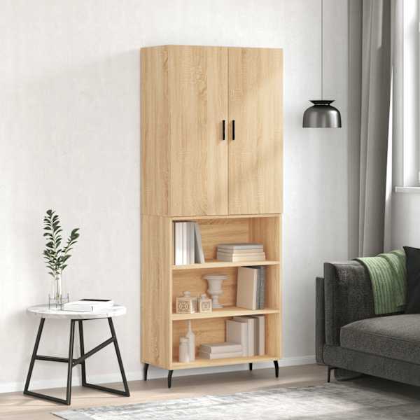 Kõrge kapp, Sonoma tamm, 69,5 × 34 × 180 cm, tehispuit