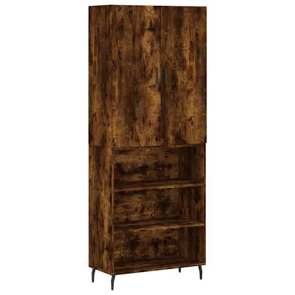 Kõrge kapp, suitsutatud tamm, 69,5 × 34 × 180 cm, tehispuit