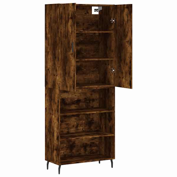 Kõrge kapp, suitsutatud tamm, 69,5 × 34 × 180 cm, tehispuit