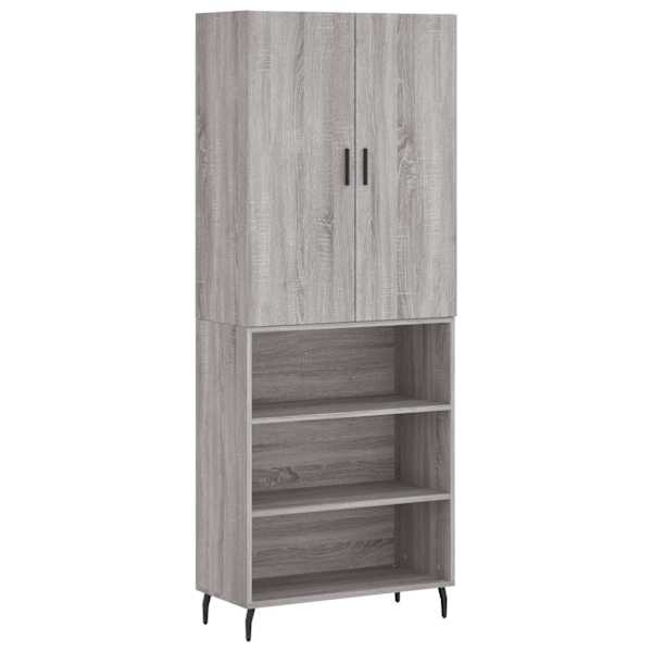 Kõrge kapp, hall Sonoma tamm, 69,5 × 34 × 180 cm, tehispuit