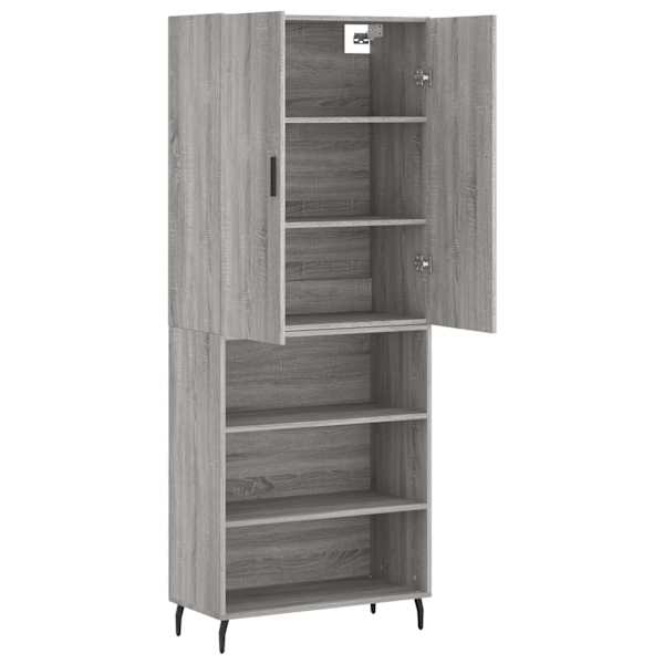 Kõrge kapp, hall Sonoma tamm, 69,5 × 34 × 180 cm, tehispuit