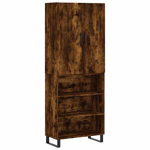 Kõrge kapp, suitsutatud tamm, 69,5 × 34 × 180 cm, tehispuit