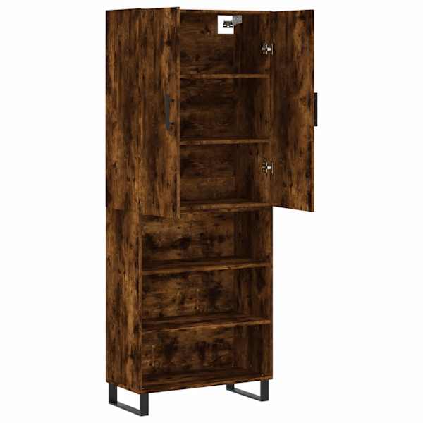 Kõrge kapp, suitsutatud tamm, 69,5 × 34 × 180 cm, tehispuit