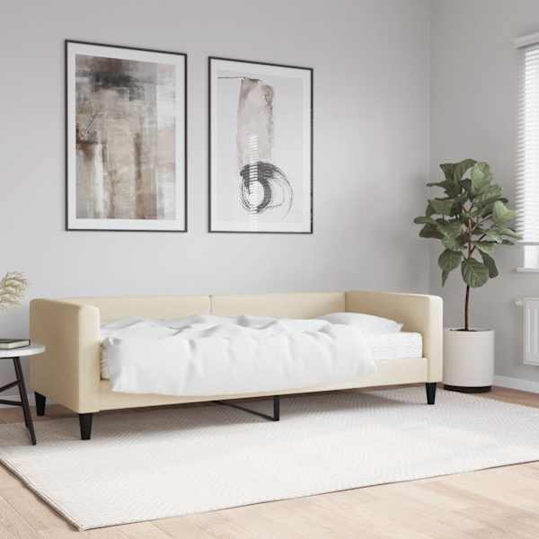 Diivanvoodi koos poroloonmadratsiga, kreemjasvalge, 80 × 200 cm, kangas