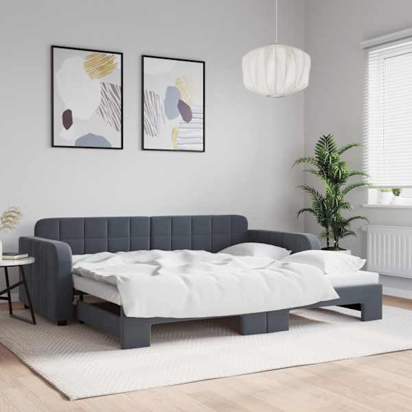 Diivanvoodi väljatõmmatava osaga, tumehall, 90 × 200 cm — mudel 3196930