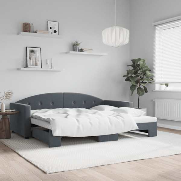 Diivanvoodi väljatõmmatava osaga, tumehall, 90 × 190 cm — mudel 3197315