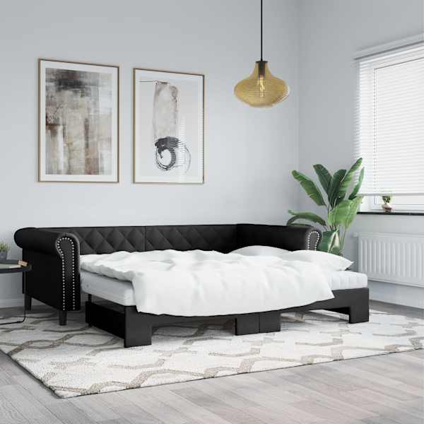 Diivanvoodi, must, 90 × 200 cm