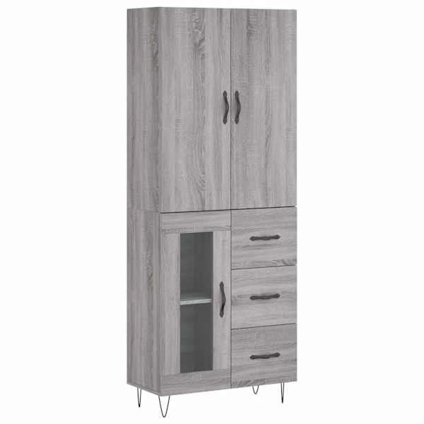 Kõrge kapp, hall Sonoma tamm, 69,5 × 34 × 180 cm, tehispuit