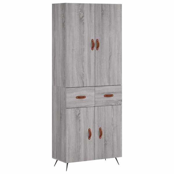 Kõrge kapp, hall Sonoma tamm, 69,5 × 34 × 180 cm, tehispuit