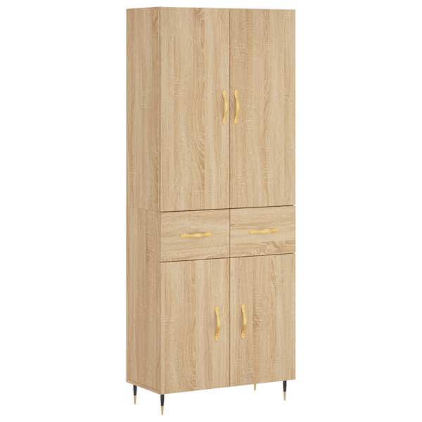 Kõrge kapp, Sonoma tamm, 69,5 × 34 × 180 cm, tehispuit