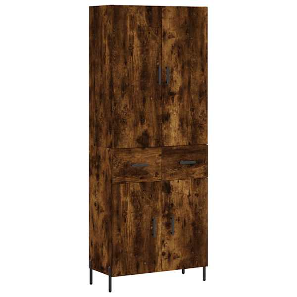 Kõrge kapp, suitsutatud tamm, 69,5 × 34 × 180 cm, tehispuit