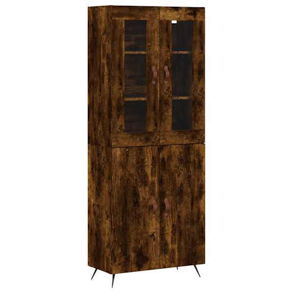 Kõrge kapp, suitsutatud tamm, 69,5 × 34 × 180 cm, tehispuit