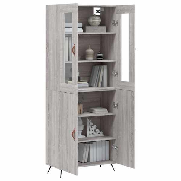 Kõrge kapp, hall Sonoma tamm, 69,5 × 34 × 180 cm, tehispuit