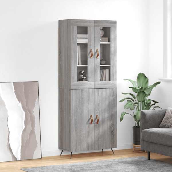 Kõrge kapp, hall Sonoma tamm, 69,5 × 34 × 180 cm, tehispuit