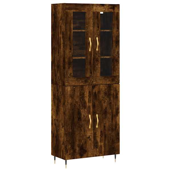 Kõrge kapp, suitsutatud tamm, 69,5 × 34 × 180 cm, tehispuit