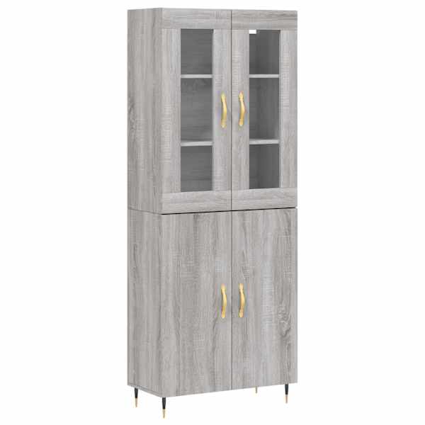 Kõrge kapp, hall Sonoma tamm, 69,5 × 34 × 180 cm, tehispuit
