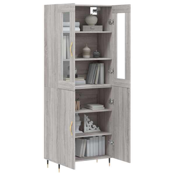 Kõrge kapp, hall Sonoma tamm, 69,5 × 34 × 180 cm, tehispuit