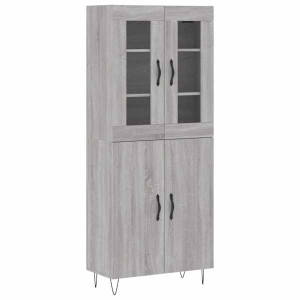 Kõrge kapp, hall Sonoma tamm, 69,5 × 34 × 180 cm, tehispuit