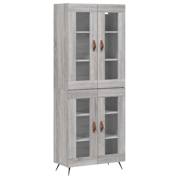 Kõrge kapp, hall Sonoma tamm, 69,5 × 34 × 180 cm, tehispuit