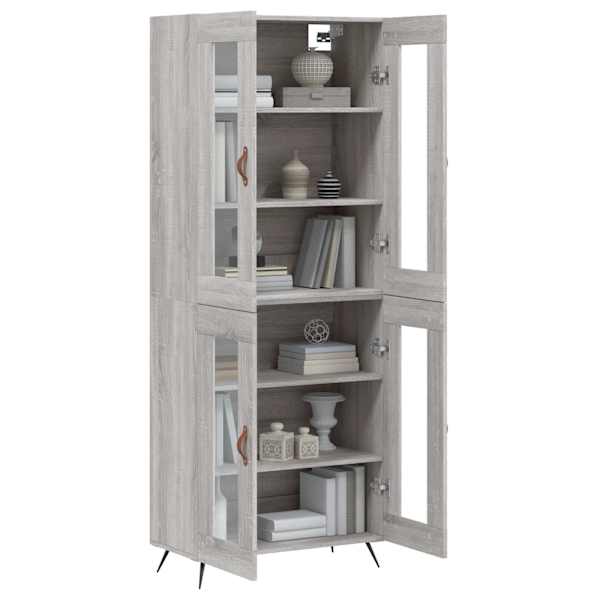 Kõrge kapp, hall Sonoma tamm, 69,5 × 34 × 180 cm, tehispuit