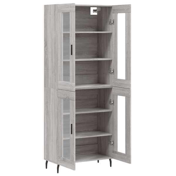 Kõrge kapp, hall Sonoma tamm, 69,5 × 34 × 180 cm, tehispuit