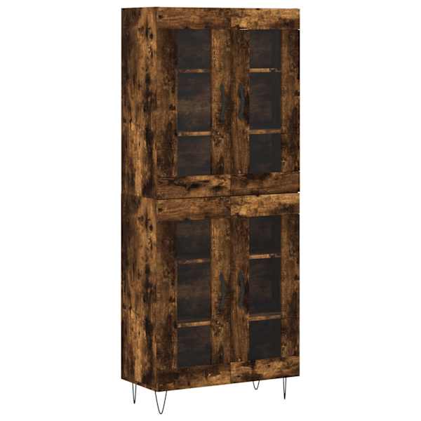 Kõrge kapp, suitsutatud tamm, 69,5 × 34 × 180 cm, tehispuit