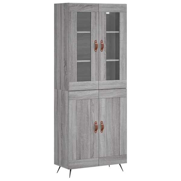 Kõrge kapp, hall Sonoma tamm, 69,5 × 34 × 180 cm, tehispuit
