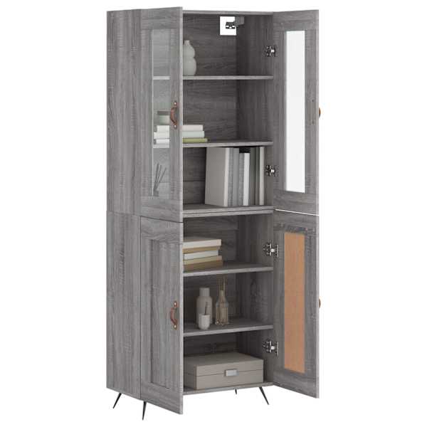 Kõrge kapp, hall Sonoma tamm, 69,5 × 34 × 180 cm, tehispuit