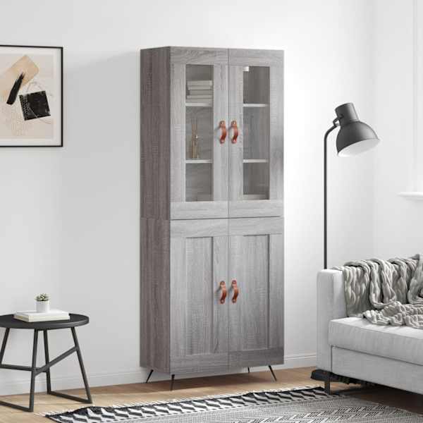 Kõrge kapp, hall Sonoma tamm, 69,5 × 34 × 180 cm, tehispuit
