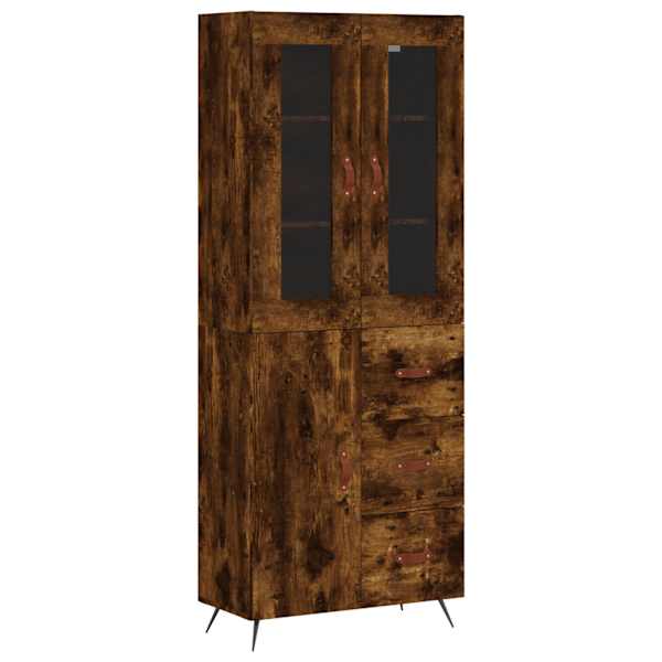 Kõrge kapp, suitsutatud tamm, 69,5 × 34 × 180 cm, tehispuit