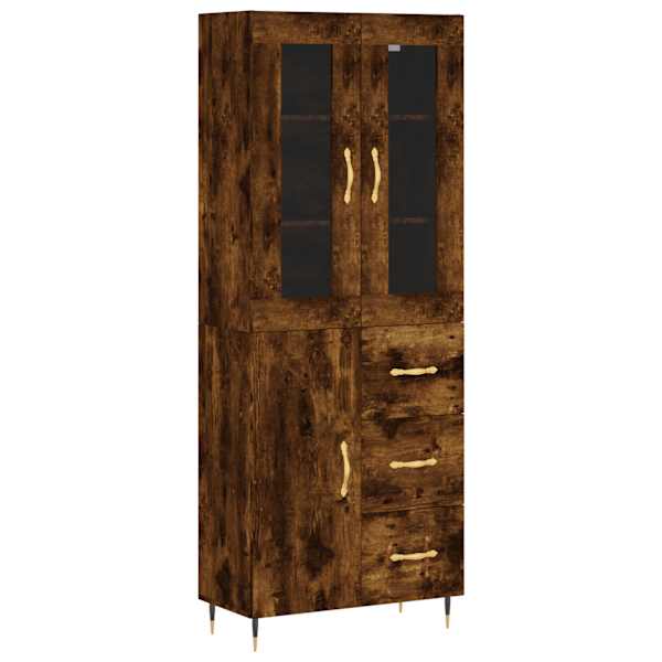 Kõrge kapp, suitsutatud tamm, 69,5 × 34 × 180 cm, tehispuit