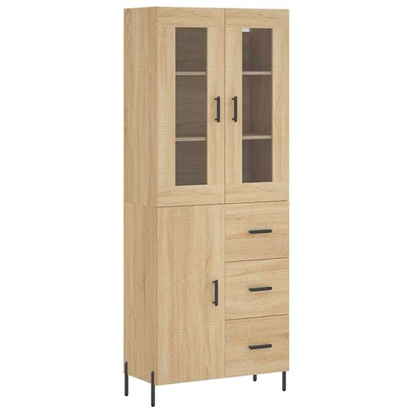 Kõrge kapp, Sonoma tamm, 69,5 × 34 × 180 cm, tehispuit