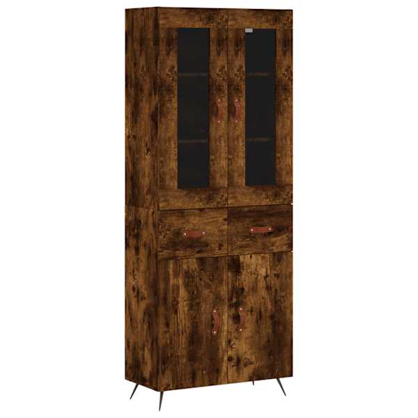 Kõrge kapp, suitsutatud tamm, 69,5 × 34 × 180 cm, tehispuit