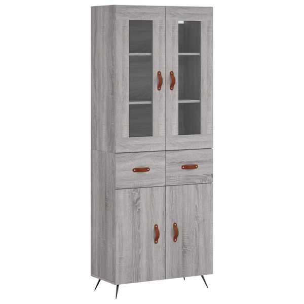 Kõrge kapp, hall Sonoma tamm, 69,5 × 34 × 180 cm, tehispuit