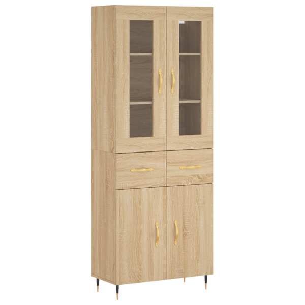 Kõrge kapp, Sonoma tamm, 69,5 × 34 × 180 cm, tehispuit