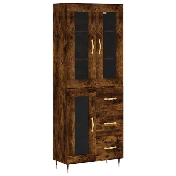 Kõrge kapp, suitsutatud tamm, 69,5 × 34 × 180 cm, tehispuit