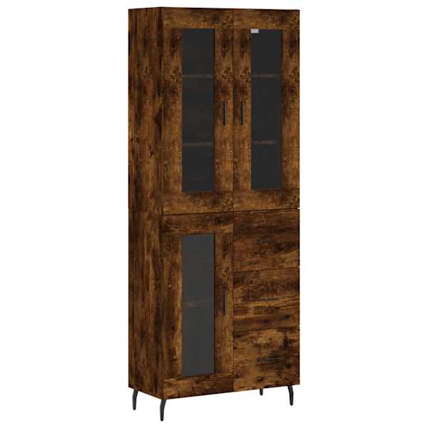 Kõrge kapp, suitsutatud tamm, 69,5 × 34 × 180 cm, tehispuit