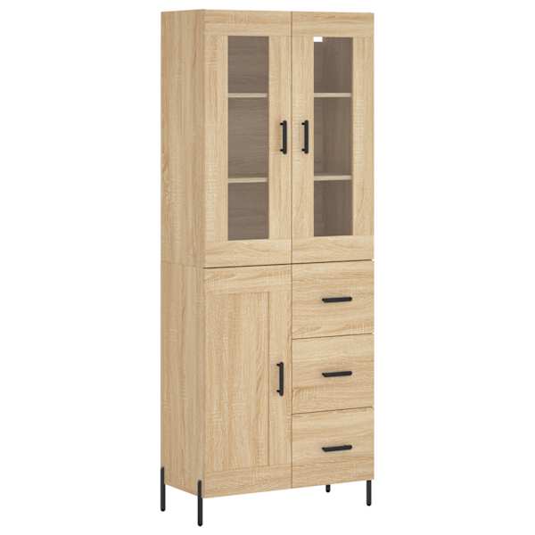 Kõrge kapp, Sonoma tamm, 69,5 × 34 × 180 cm, tehispuit