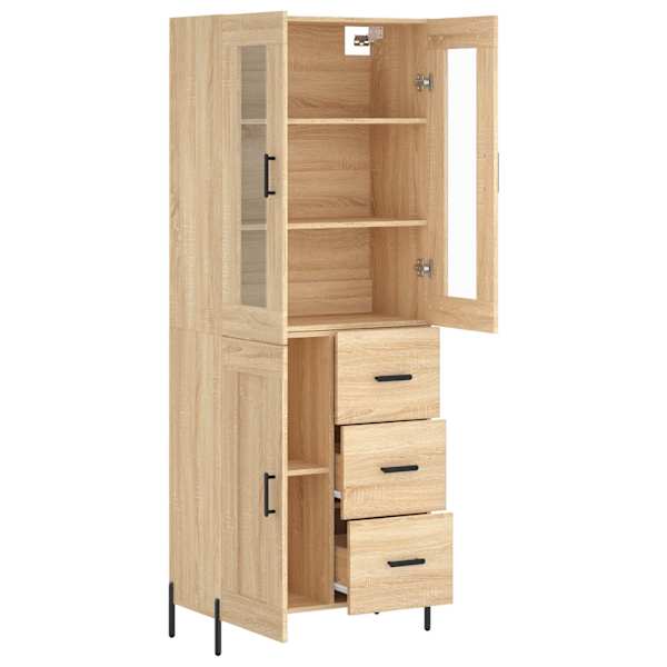 Kõrge kapp, Sonoma tamm, 69,5 × 34 × 180 cm, tehispuit