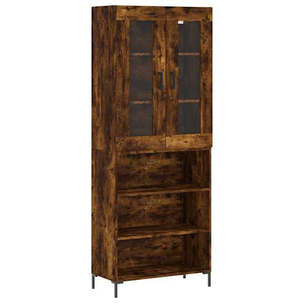 Kõrge kapp, suitsutatud tamm, 69,5 × 34 × 180 cm, tehispuit