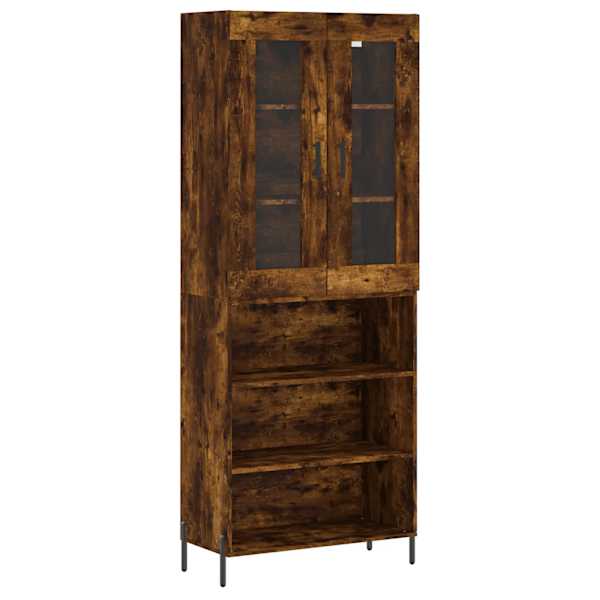 Kõrge kapp, suitsutatud tamm, 69,5 × 34 × 180 cm, tehispuit