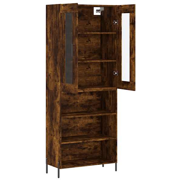 Kõrge kapp, suitsutatud tamm, 69,5 × 34 × 180 cm, tehispuit